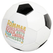 Retro Groovy Summer Pink Monogram Name Fußball (Dreiviertel)
