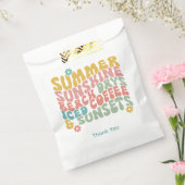 Retro Groovy Summer Pink Monogram Name Geschenktütchen (Versiegelt)