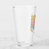 Retro Groovy Summer Pink Monogram Name Glas (Rechts)