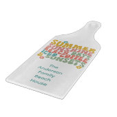 Retro Groovy Summer Pink Monogram Name Schneidebrett (Ecke)