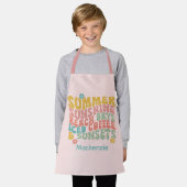 Retro Groovy Summer Pink Monogram Name Schürze (Getragen)