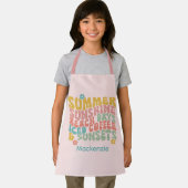 Retro Groovy Summer Pink Monogram Name Schürze (Insitu)