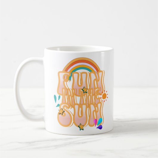Retro Groovy Summer Sun Kaffeetasse (Links)
