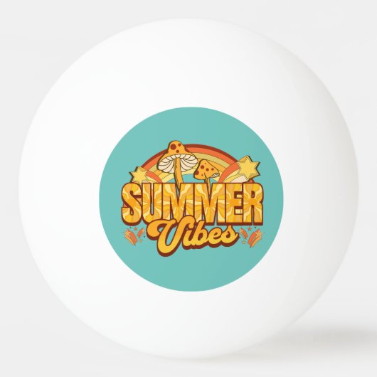 Retro Groovy Summer Vibes Tischtennisball (Vorderseite)