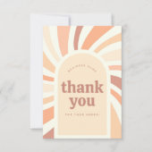 Retro Groovy Sun Boho Arch Packung Dankeskarte (Vorderseite)