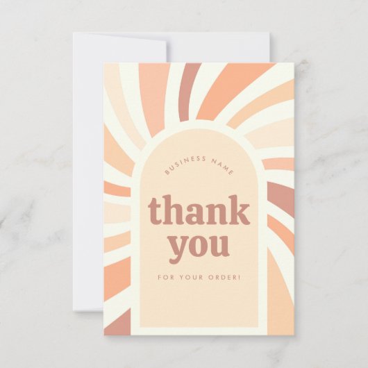 Retro Groovy Sun Boho Arch Packung Dankeskarte (Vorderseite)