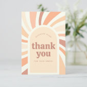 Retro Groovy Sun Boho Arch Packung Dankeskarte (Stehend Vorderseite)