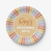 Retro Groovy Sunshine Pappteller (Vorderseite)