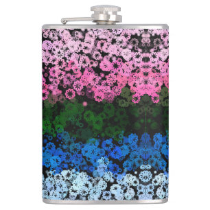 Retro Groovy Süße Blumen Omniromantische Pride-Fla Flachmann
