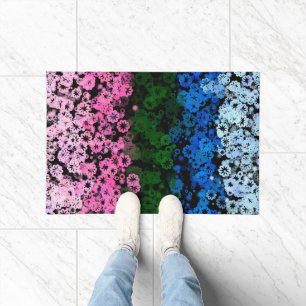 Retro Groovy Süße Blumen Omniromantische Pride-Fla Fußmatte
