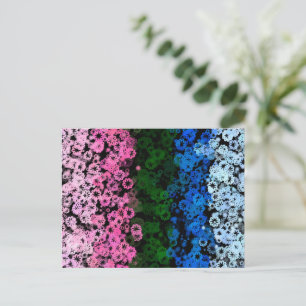 Retro Groovy Süße Blumen Omniromantische Pride-Fla Postkarte