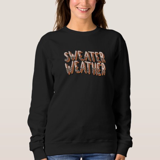 Retro Groovy Sweater Weather Fall Winter Leopard Sweatshirt (Vorderseite)