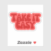 Retro Groovy "Take It Easy" Ästhetik-Aufkleber | 7 Aufkleber (Blatt)
