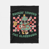 Retro Groovy Teacher Christmas Rockin' Around The Fleecedecke (Vorderseite)