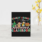 Retro Groovy Teacher Christmas Rockin' Around The Karte (Gelbe Blume)