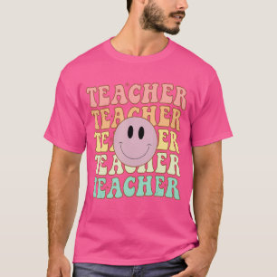 Retro Groovy Teacher Inspiration farbenfrohe Rücks T-Shirt