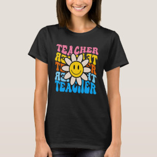 Retro Groovy Teacher Inspirational Colorful Back t T-Shirt