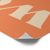 Retro groovy teal beige typography welcome wedding poster (Ecke)