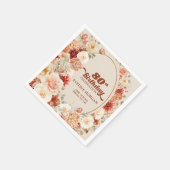 Retro Groovy Terracotta erröten Salbei 80. Geburts Serviette (Ecke)