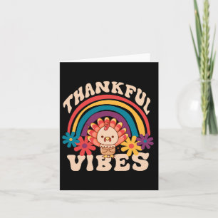 Retro Groovy Thankful Vibes Türkei Fall Funny als Karte