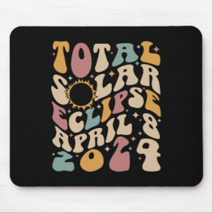 Retro Groovy Total Solar Eclipse April 081 Mousepad