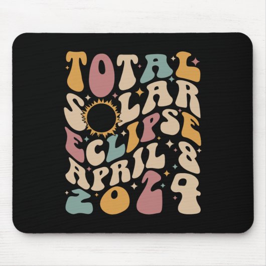 Retro Groovy Total Solar Eclipse April 081 Mousepad (Vorne)