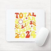 Retro Groovy Total Solar Eclipse April 08 2024 Mousepad (Mit Mouse)