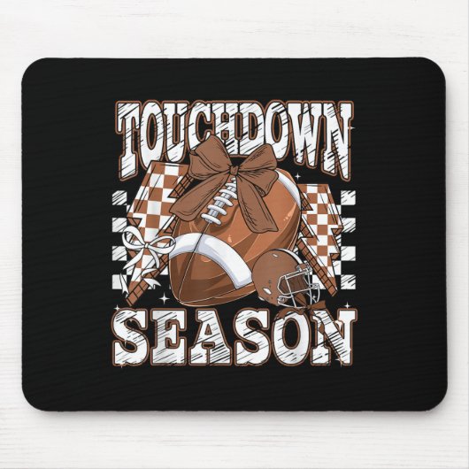 Retro Groovy Touchdown Saison Football Game Day Mousepad (Vorne)