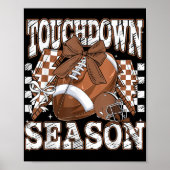 Retro Groovy Touchdown Saison Football Game Day Poster (Vorne)