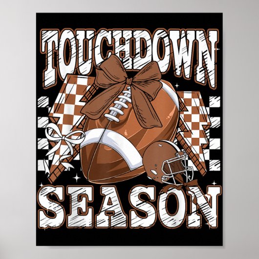 Retro Groovy Touchdown Saison Football Game Day Poster (Vorne)