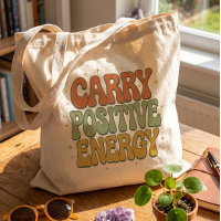 Retro Groovy Tragetasche mit positiver Energie