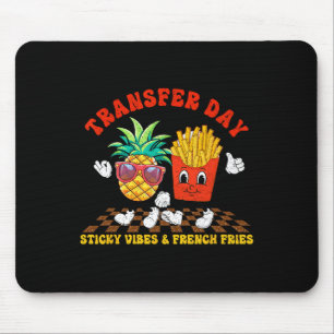 Retro Groovy Transfer Day Sticky Vibes Ivf Couple Mousepad