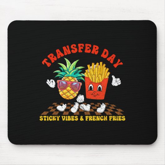 Retro Groovy Transfer Day Sticky Vibes Ivf Couple Mousepad (Vorne)