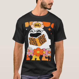 Retro Groovy Trick Or Treat Süßer Geist Lehrer Hal T-Shirt