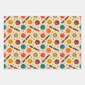 Retro Groovy Trippy Quirky ästhetisches Gesicht Geschenkpapier Set (Vorderseite 2)