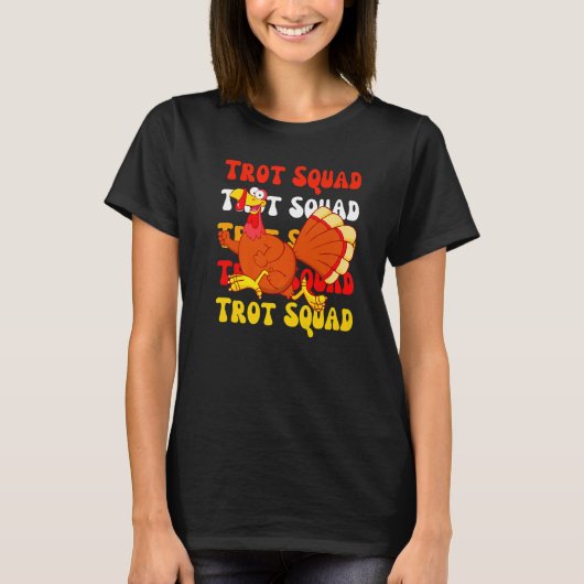 Retro Groovy Turkey Trot Squad Thanksgiving Turkey T-Shirt (Vorderseite)