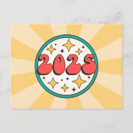 Retro-Groovy-Typografie 2025 Postkarte