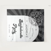 Retro Groovy Typografy Disco Junggeselinnen-Abschi Wandteppich (Vorderseite (Horizontal))