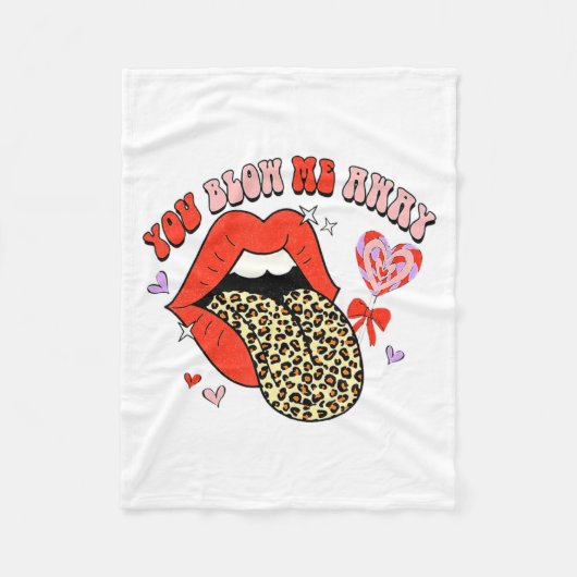 Retro Groovy Valentines Day Dress You Blow Me Away Fleecedecke (Vorderseite)
