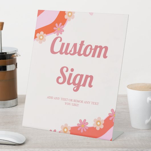 Retro Groovy valentinisches Party Sockelschild (In Situ)