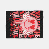Retro Groovy Valentinstimmung Herz Gesicht Männer Fleecedecke (Vorderseite (Horizontal))