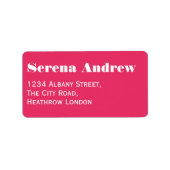 Retro Groovy Vibrany Pink Fusion Wedding Adressaufkleber (Vorne)