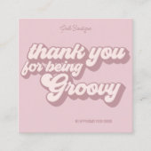 Retro Groovy Vielen Dank für Ihre Social Media Quadratische Visitenkarte (Vorderseite)