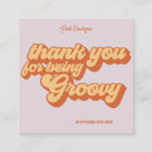 Retro Groovy Vielen Dank für Ihre Social Media Quadratische Visitenkarte (Vorderseite)