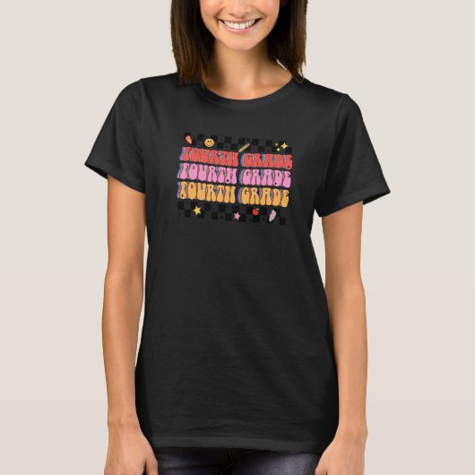 Retro Groovy Viertklässler T-Shirt (Vorderseite)