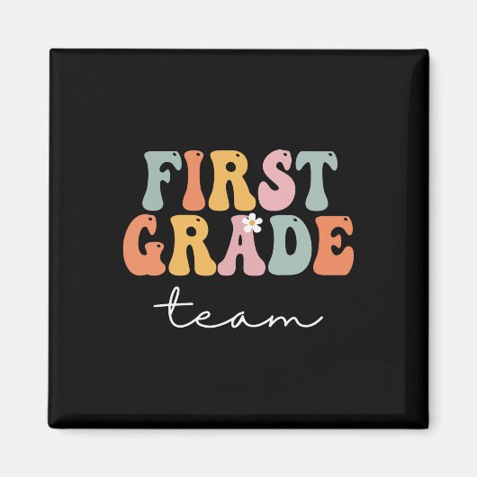 Retro Groovy Vintag erster Tag Magnet (Vorne)