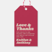 Retro Groovy Viva Magenta Wedding Geschenkanhänger (Vorderseite)