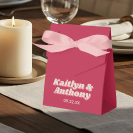 Retro Groovy Viva Magenta Wedding Geschenkschachtel
