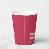 Retro Groovy Viva Magenta Wedding Pappbecher (Rechts)