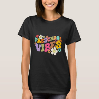 Retro Groovy Vorschul-Vibes Pre K Lehrer Zurück Zu T-Shirt